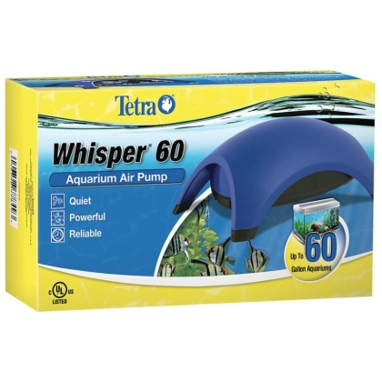 Tetra Whisper Aquarium Air Pumps (UL Listed) - Whisper 60 - Up to 60 Gallons (2 Outlets)