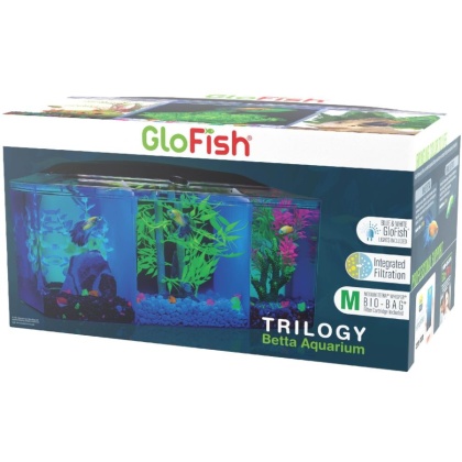 GloFish Trilogy Beta Aquarium Kit with Hood and LED Light - 3 gallon