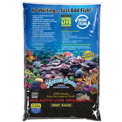 Nature\'s Ocean Black Beach Bio-Activ Live Aragonite Reef Sand - 20 lbs (0.5-1.5 mm Grain)