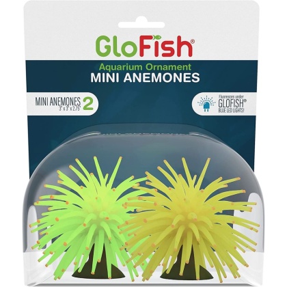 Tetra GloFish Anemone Aquarium Ornament Mini Multi-Pack - 2 count