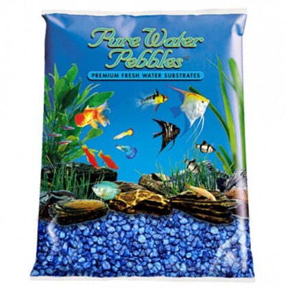 Pure Water Pebbles Aquarium Gravel - Marine Blue - 5 lbs (3.1-6.3 mm Grain)