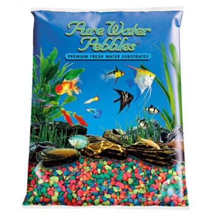 Pure Water Pebbles Aquarium Gravel - Neon Rainbow - 5 lbs (3.1-6.3 mm Grain)