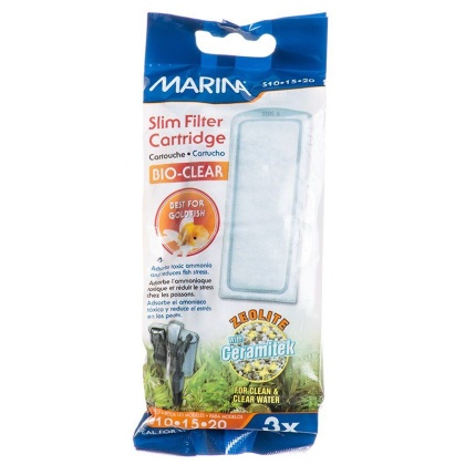 Marina Bio-Clear Zeolite Slim Power Filter Cartridge - 3 Pack