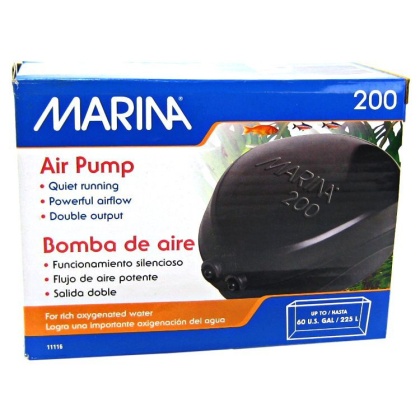 Marina Air Pump - Model 200 Air Pump - (Aquariums up to 60 Gallons)