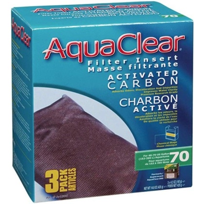 Aquaclear Activated Carbon Filter Inserts - Size 70 - 3 count