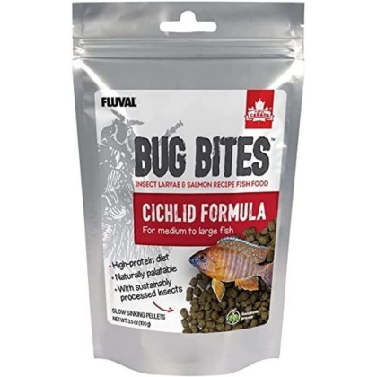 Fluval Bug Bites Cichlid Formula for Medium-Large Fish - 3.5 oz