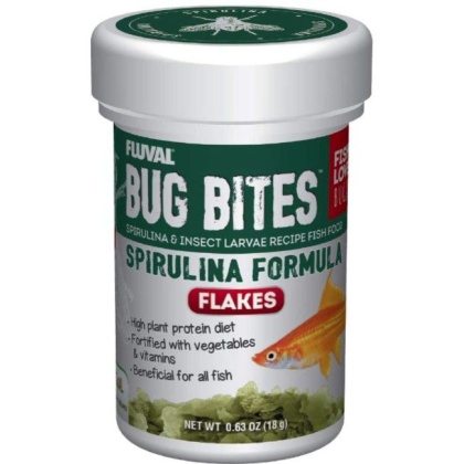 Fluval Bug Bites Spirulina Formula Flakes - 0.63 oz