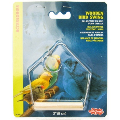 Living World Wood Perch Bird Swings - 3