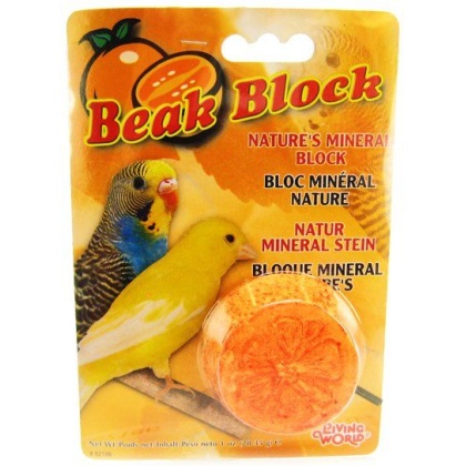 Living World Beak Block - Nature\'s Minerals - Orange - 2 oz