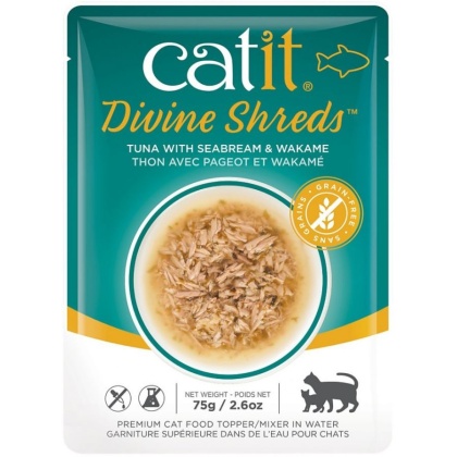 Catit Divine Shreds Tuna with Seabream and Wakame - 2.65 oz