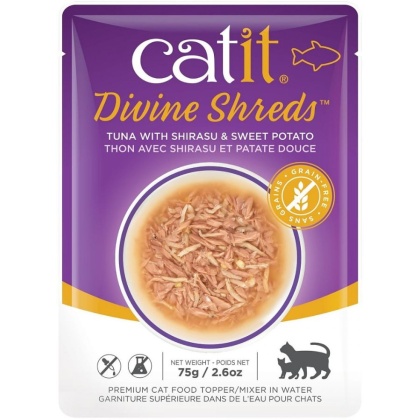 Catit Divine Shreds Tuna with Shirasu and Sweet Potato - 2.65 oz