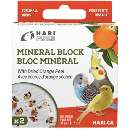 HARI Orange Peel Mineral Block for Small Birds - 1.2 oz