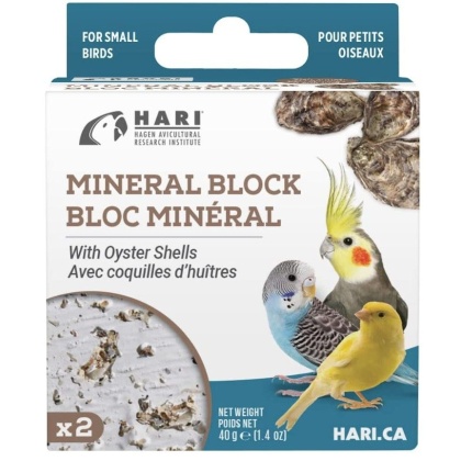 HARI Oyster Shell Mineral Block for Small Birds - 1.4 oz