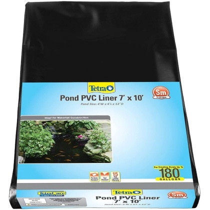 Tetra PVC Pond Liner - 10\' Long x 7\' Wide (Up to 250 Gallon Ponds)