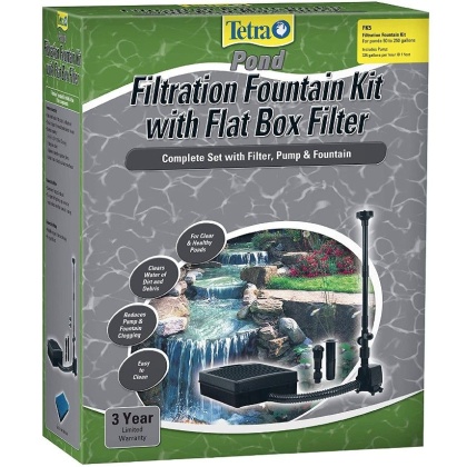 Tetra Pond Filtration Fountain Kit with Submersible Flat Box Filter - FK5 - 325 GPH - For Ponds up to 250 Gallons