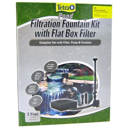 Tetra Pond Filtration Fountain Kit with Submersible Flat Box Filter - FK6 - 550 GPH - For Ponds up to 500 Gallons