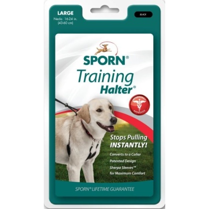 Sporn Original Training Halter for Dogs - Black - Large