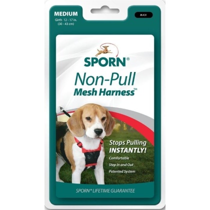 Sporn Non Pull Mesh Harness for Dogs - Black - Medium