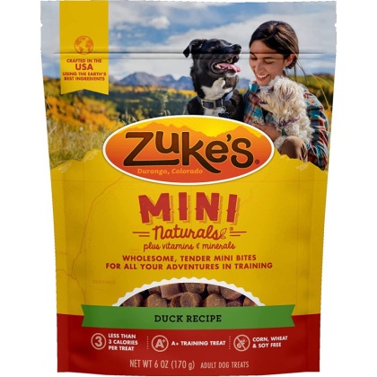 Zuke's Mini Naturals Moist Dog Treats - Delicious Duck Recipe - 6 oz