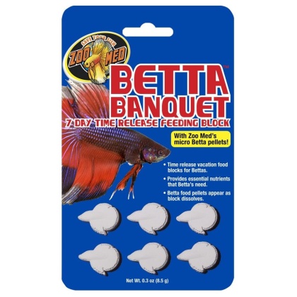Zoo Med Aquatic Betta Banquet - 7 Day Betta Feeder - .3 oz (6 Pack)