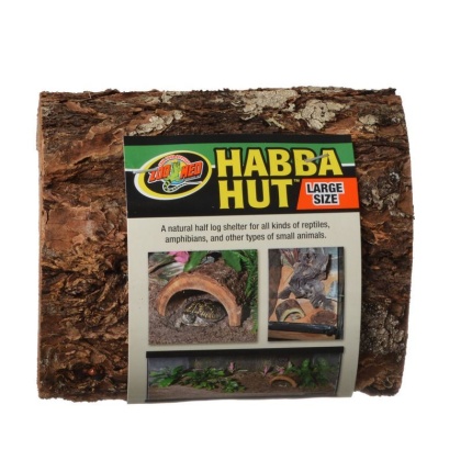 Zoo Med Habba Hut Natural Half Log with Bark Shelter - Large (7\