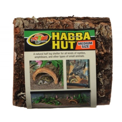 Zoo Med Habba Hut Natural Half Log with Bark Shelter - Medium (5\