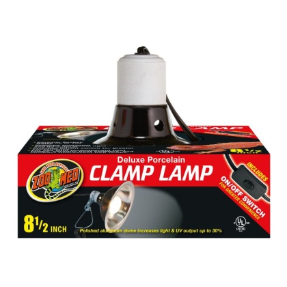 Zoo Med Delux Porcelain Clamp Lamp - Black - 150 Watts (8.5
