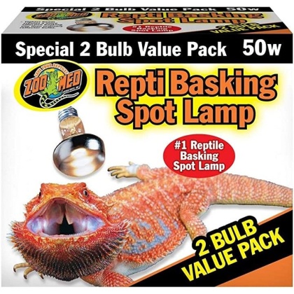 Zoo Med Repti Basking Spot Lamp Replacement Bulb - 50 Watts (2 Pack)