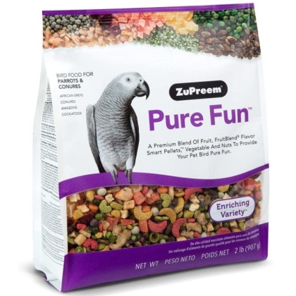 ZuPreem Pure Fun Enriching Variety Mix Bird Food for Parrots and Conures - 2lbs