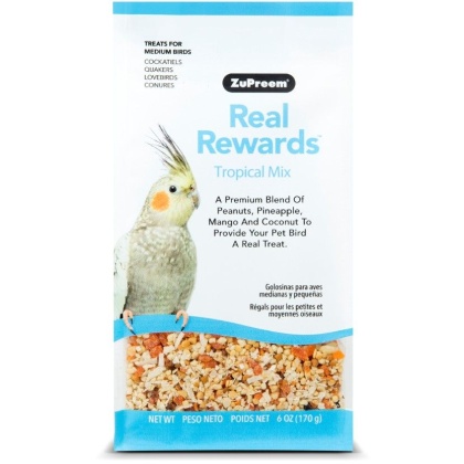 ZuPreem Real Rewards Tropical Mix Treats for Medium Birds - 6 oz