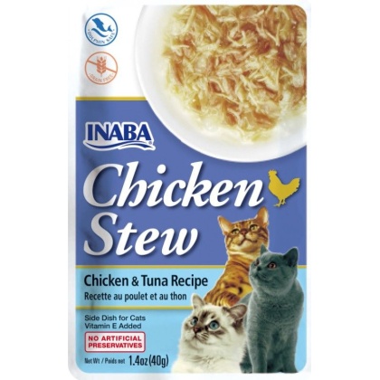 Inaba Chicken Stew Chicken with Tuna Recipe Side Dish for Cats - 1.4 oz