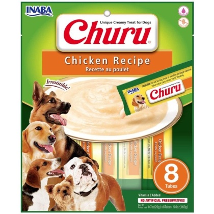 Inaba Churu Chicken Recipe Creamy Dog Treat - 8 count