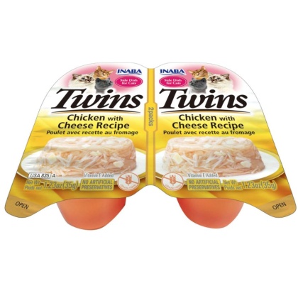 Inaba Twins Chicken with Cheese Recipe Side Dish for Cats - 2 count