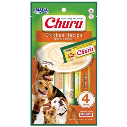Inaba Churu Chicken Recipe Creamy Dog Treat - 4 count