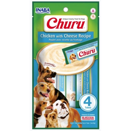 Inaba Churu Chicken with Cheese Recipe Creamy Dog Treat - 4 count