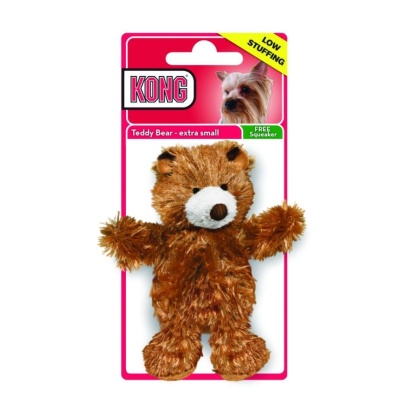 Kong Plush Teddy Bear Dog Toy - X-Small - 3.5\