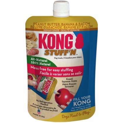 KONG Stuff\'N All Natural Peanut Butter, Banana and Bacon for Dogs - 6 oz