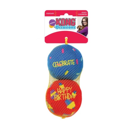 KONG Occasions Birthday Ball Dog Toy - Small 2 count