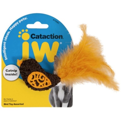 JW Pet Cataction Catnip Bird Cat Toy With Feather Tail  - 1 count