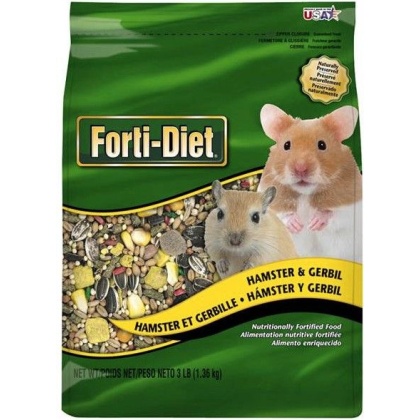 Kaytee Hamster And Gerbil Food Fortified With Vitamins And Minerals For A Daily Diet  - 3 lbs