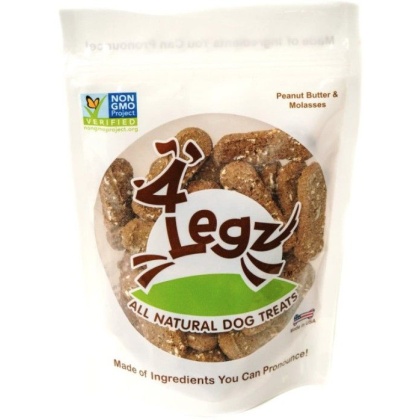 4Legz Kitty Roca Crunchy Dog Cookies Peanut Butter and Molasses - 8 oz