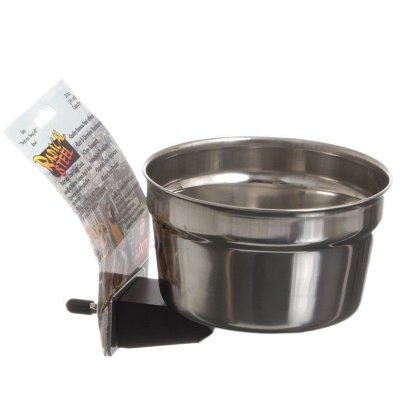 Lixit Radical Steel Metal Cage Crock Bowl for Small Animals & Birds - 20 oz