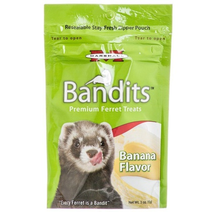 Marshall Bandits Premium Ferret Treats - Banana Flavor - 3 oz