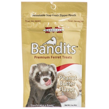 Marshall Bandits Premium Ferret Treats - Peanut Butter Flavor - 3 oz