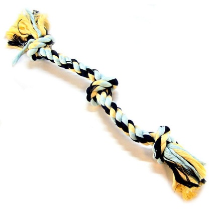 Flossy Chews Colored 3 Knot Tug Rope - Medium - 20