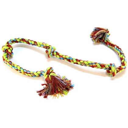 Flossy Chews Colored 5 Knot Tug Rope - Super X-Large (6\' Long)