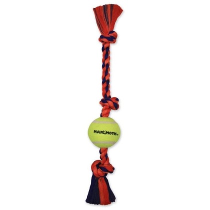 Mammoth Flossy Chews Color 3-Knot Tug with Tennis Ball 20\