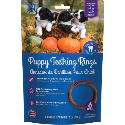 N-Bone Puppy Teething Ring - Pumpkin Flavor - Puppy Teething Ring - 3.5\