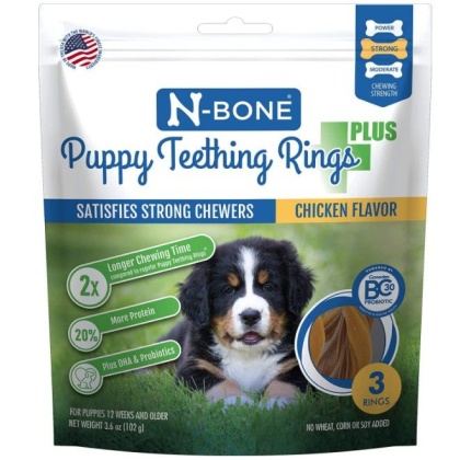 N-Bone Puppy Teething Rings Plus Chicken Flavor - 3 count