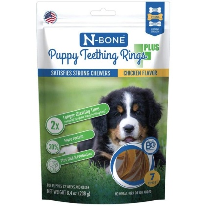 N-Bone Puppy Teething Rings Plus Chicken Flavor - 7 count